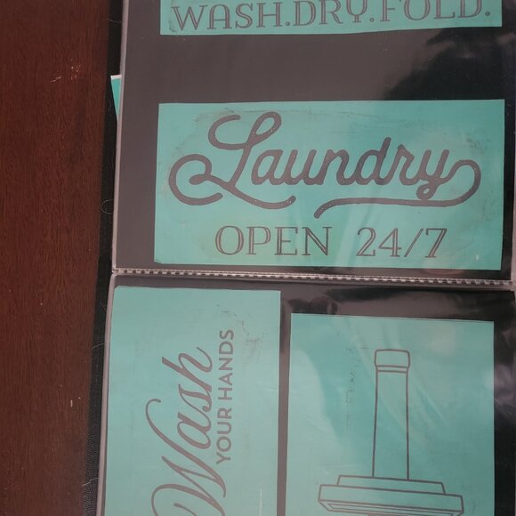 Bundled Reusable Silk Screen Stencils ~ 10 x 13 Binder ~Home, Laundry, Kitchen - Picture 11 of 16